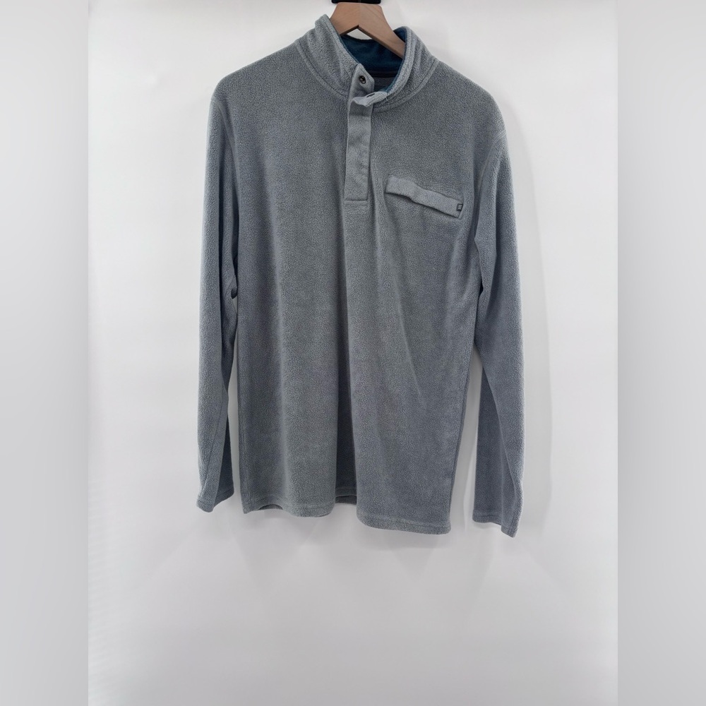 FREEFLY  Men’s Bamboo Polar Fleece Snap Pullover in Gray Size Medium